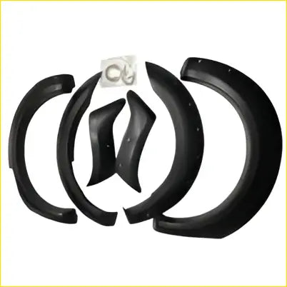 Black rubber tire fender liners set of five for ford ranger px2 px3 xl xls xlt dual cab 2015-2022
