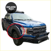 Black rugged textured matte fender flare with reinforced metal edges for ford f150 2018-2023