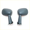 Pair of gray plastic fender guard side-view mirrors with black rubber grips and metal mounts for toyota hilux 1983-1998