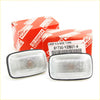 Clear rectangular toyota fender guard repeater side marker lights with black plastic bezel and ribbed lens for hilux ln166