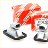 Gray plastic fender guard repeater light with black rubber gaskets in genuine toyota boxes for hilux ln166 1997-2005
