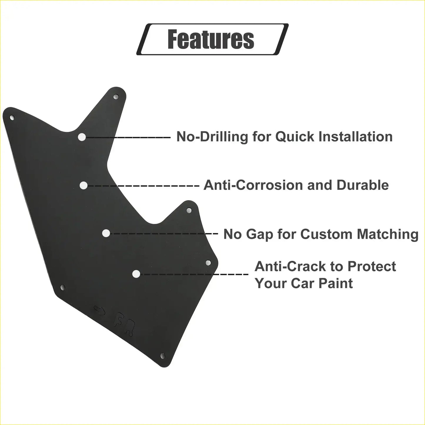 Black matte metal fender liner splash shield for toyota sequoia tundra with pre drilled mounting holes