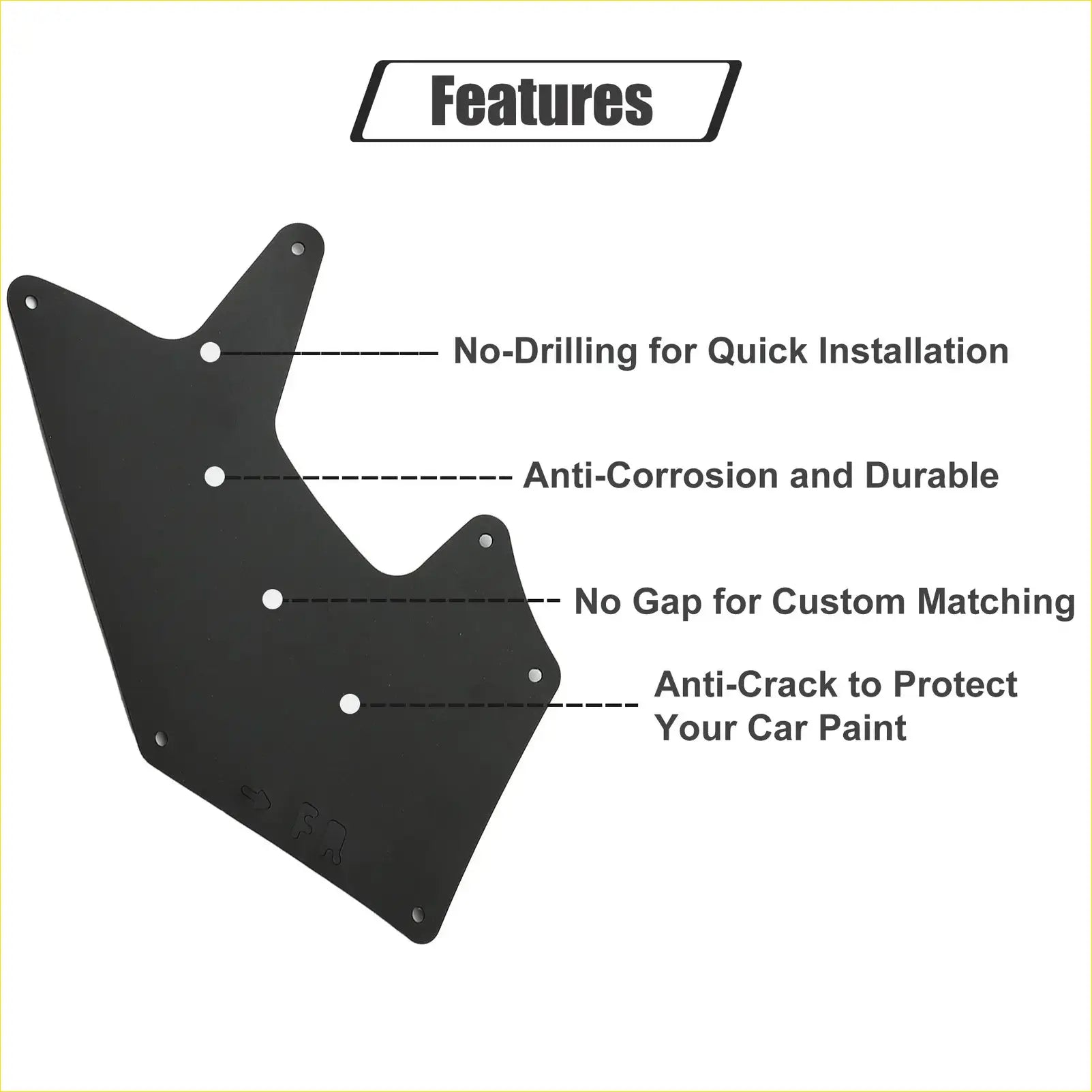 Black matte metal fender liner splash shield for toyota sequoia tundra with pre drilled mounting holes