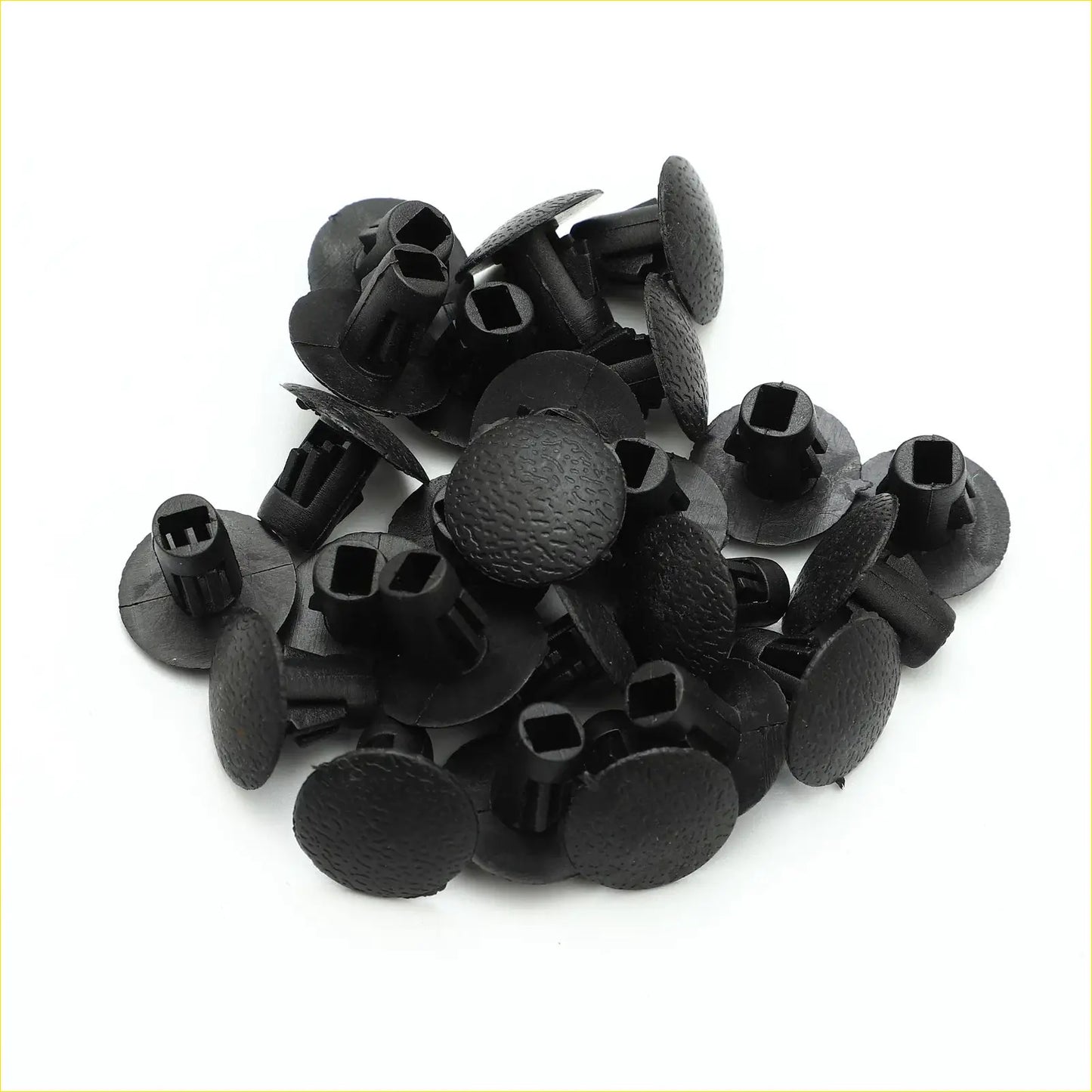 Black plastic car interior trim clips with textured circular heads and rectangular slots for toyota sequoia tundra fender liners splash shield set