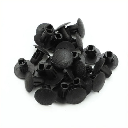 Black plastic car interior trim clips with textured circular heads and rectangular slots for toyota sequoia tundra fender liners splash shield set