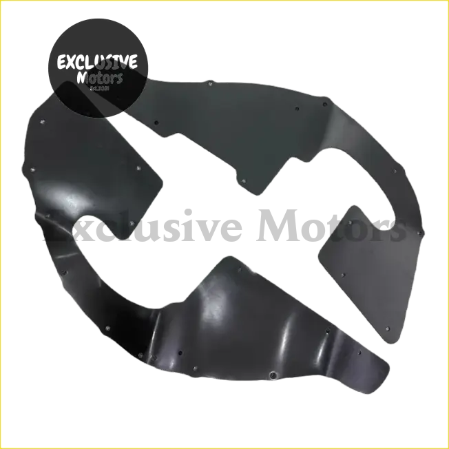 Black metal fender flare panels for toyota fj cruiser showing back side with shock absorber cushion lining