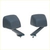 Pair of dark gray rectangular fender mirrors with black mounts for datsun nissan cedric 130-430 200c-280c cube