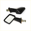 Black plastic side-view fender mirrors with rectangular glass and spring hinges for nissan datsun fairlady-z s30 69-78 back view