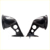 Black plastic side mirror housings with a glossy finish and 3t phanton branding for nissan fairlady z fender set