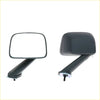 Black plastic fender side-view mirrors with rectangular reflective surface and curved housing for Nissan Violet Auster 140J 160J