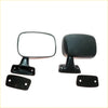 Black plastic fender side-view mirrors with rectangular glass and brackets for toyota hilux 1978-1983