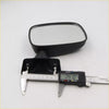 Black plastic fender mirror for toyota hilux 1978-1984 with rectangular reflective surface and mounting bracket shown from back