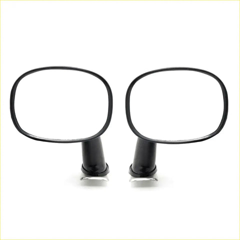 Black oval-shaped motorcycle side mirrors with glossy finish and sturdy mounts for toyota hilux 1972-1998 fender mirrors lh