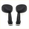 Black oval fender mirrors for toyota hilux 1972-1998 with textured black stems and silver metallic mounting brackets