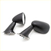 Black plastic fender mirrors lh with rounded design and metallic mounts for toyota hilux 1972-1998 side view