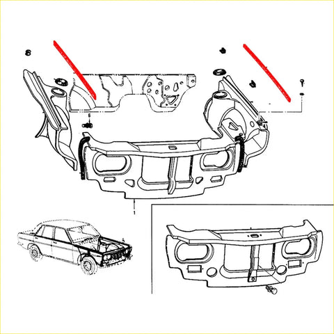 Black plastic front bumper cover with mounting brackets and headlight cutouts for nissan datsun bluebird coupe 510
