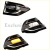 Black and chrome fender vent cover with led turn signal lights and honeycomb mesh for ford ranger t7 t8 2016-2021