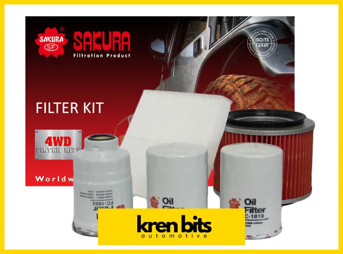 FILTER KIT OIL AIR FUEL CABIN NISSAN PATROL GU Y61 TD42T Kren Bits