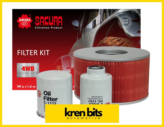 FILTER KIT OIL AIR FUEL TOYOTA LANDCRUISER HDJ100 1HD-FTE Kren Bits