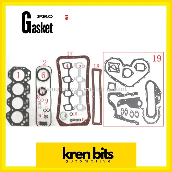 FIT TOYOTA TOYO-ACE LCRUISER COASTER DYNA 3.0 B 2B Engine Overhaul Package Complete Engine Gasket 04111-56039 Kren Bits