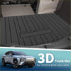 Black 3d trunk mat flat face cargo liner rear boot mat for Toyota bz4x 2022-2024 models designed for durability
