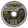 Flexovit Flat Ultra Thin 125mm X 1.6mm X 22mm Cut Off