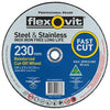 Flexovit Cut Off Disc S/S 230x2.5x22.2mm 66252841614