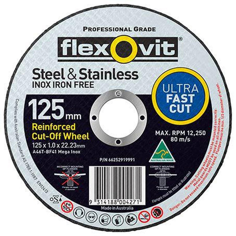 Flexovit Mega Inox Ultra Thin Cut Off Disc S/S