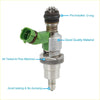 Silver metallic flow matched fuel injector nozzle with green connector and o-ring for toyota rav4 avensis 2.0l 2.4l