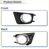 Black plastic fog light housing with chrome inner ring and clear lens for toyota tacoma 2012-2015 grill