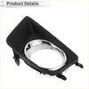 Black plastic fog light grill with chrome inner ring and mesh insert for toyota tacoma 2012-2015