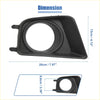 Black plastic front fog light housing with molded contours and mounting tabs for toyota tacoma 2012-2015 fog light grille