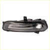 Black plastic fog light lamp with clear lens and integrated led strip for grand cherokee 2017–2021