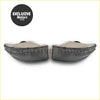 A pair of smoked tint ribbed lens side marker fog lights with metallic housing for toyota chaser jzx100 x100 1998-2001