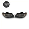 Black plastic fog lights for Toyota Chaser JZX100 with clear lens and internal bulb housing 1998-2001 model