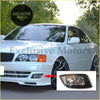 White toyota camry headlight assembly with clear lens and black housing for fog lights on toyota chaser jzx100 x100 1998-2001