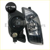 Black plastic fog lights for Toyota Chaser JZX100 with clear lens and integrated turn signal housing 1998-2001