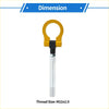 Gold-colored metal folding tow hook for toyota avanza with black connector and threaded silver shaft front trailer ring eye