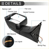 Black abs folding tow mirror with convex and flat heated lenses for toyota tundra 2022-2023 shown from back side