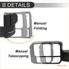 Black manual folding and telescoping side mirror cover for toyota tundra 2022-2023 showing the back side