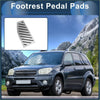 Silver aluminum alloy footrest pedal cover for toyota rav4 2019-2024 with textured parallel grooves for grip
