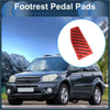 Red footrest pedal pad cover with black horizontal ridges for toyota rav4 2019-2023 models