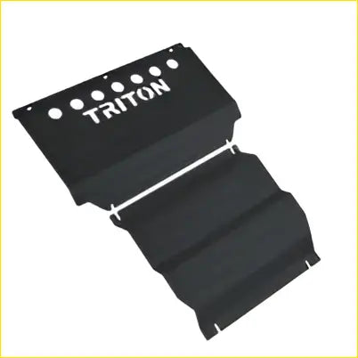 Black metal frition tool tray with ribbed design and mounting holes for mitsubishi bash plate challenger pb pc sump guard