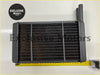 Black metal heater core for ford capri mk1 and mk2 with vertical fins and two cylindrical side tubes