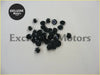 Black plastic car trim fasteners scattered on white surface for ford escort mk1 front door panels mexico rs2000 2 door pair