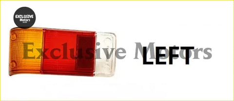 Left side red and amber plastic tail light lens with clear mounting bracket for ford escort mk2 25-19-98-5/6 each
