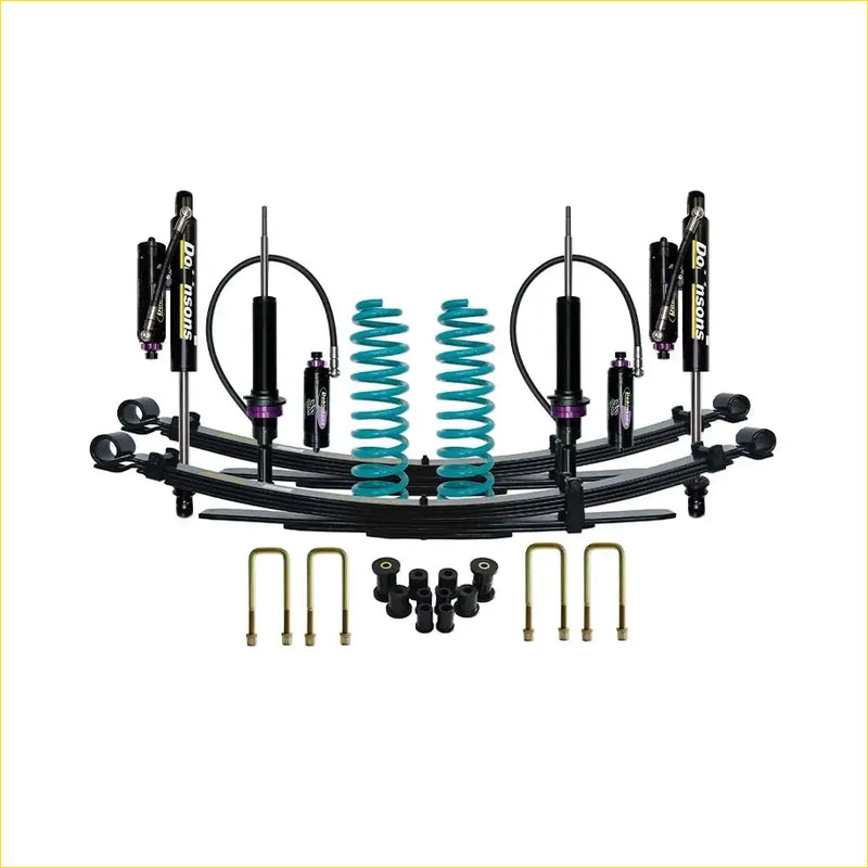 Black and teal coil springs with black doors branded shock absorbers for ford ranger next gen 2022 on dobinsons monotube