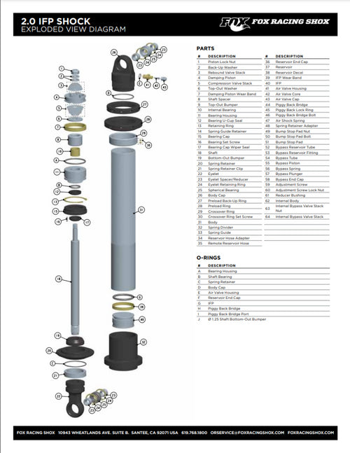 Fox 4WD Suspension (T) Dia. 1.834 Bore 11.000 TLG Steel Clear Zinc Wire Ring Ends