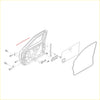 Disassembled metal frame and plastic trim of fr door belt moulding outer for nissan navara d22 np300 showing backside