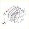 Exploded view of fr rr door belt molding assembly showing black rubber and metal parts for toyota 4runner hilux surf